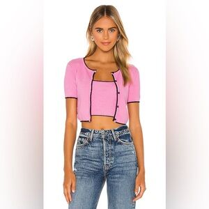 Majorelle Amy pink cardigan button front top size medium